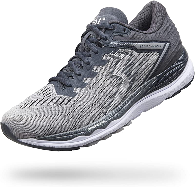 361 Degrees Men?s Sensation 4 Running Shoes Sleet/Ebony Size 12 D(M) US