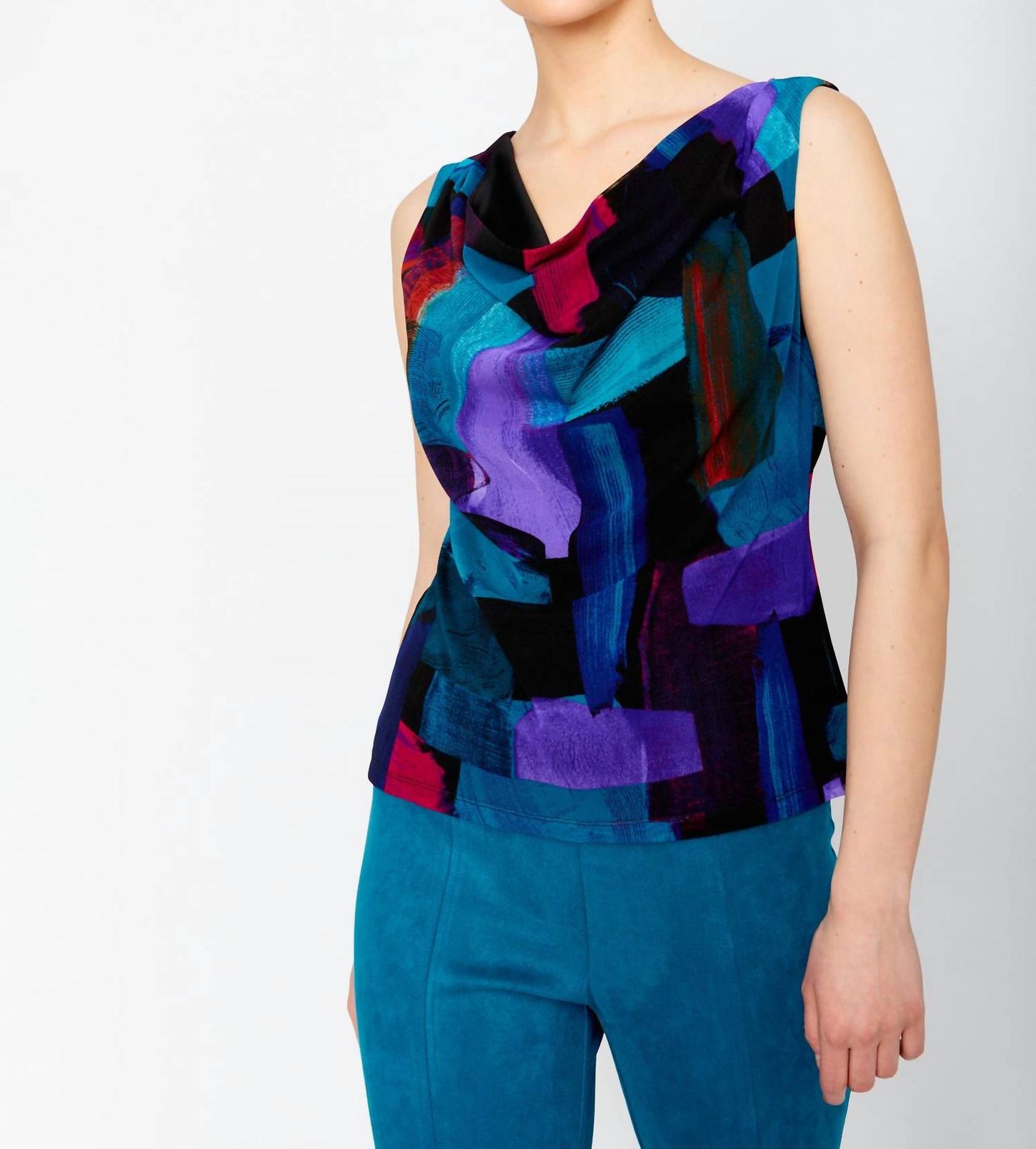 Frank Lyman - Abstract Cowl Neck Knit Top