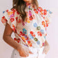 Sunshine Tienda - Rainbow Flower Flutter Top