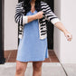 Z Supply - Knit Denim V-neck Mini Dress