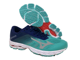 Mizuno Women's Wave Shadow 3 Running Shoe Blue Grass/Glacier Gray Size 6.5 B(M) Us