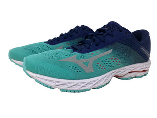 Mizuno Women's Wave Shadow 3 Running Shoe Blue Grass/Glacier Gray Size 6.5 B(M) Us