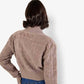Apricot - Textured Rib Edge Zip Jacket