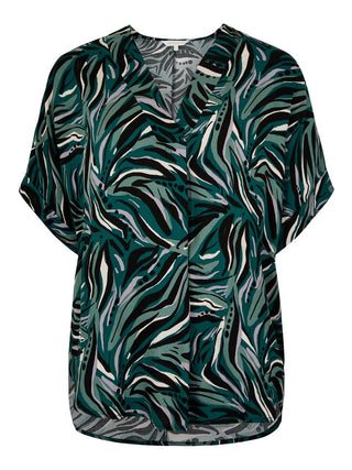 Apricot - Abstract Print Pleat Top