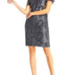 Aidan Mattox - Short Sleeve Embellished Mesh Dress