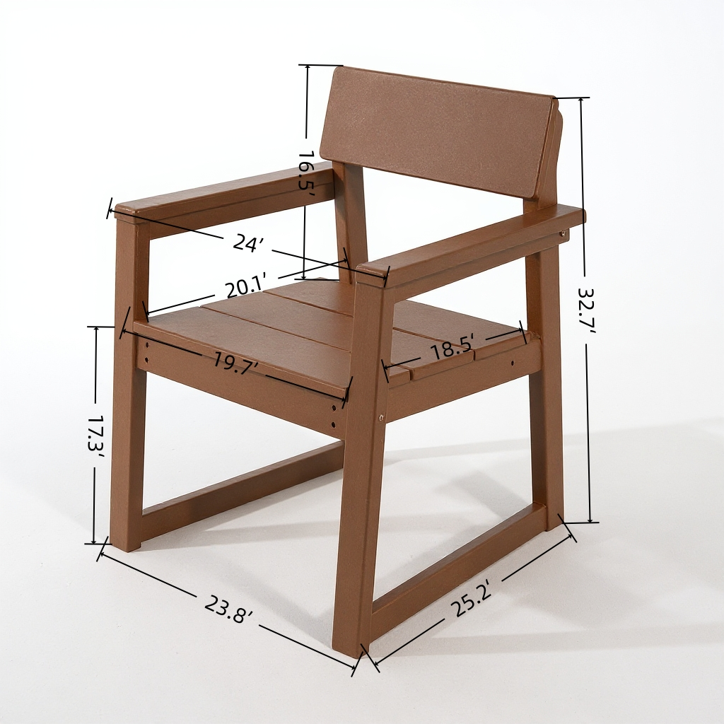 HDPE Outdoor Dining Armchairs with Backrest and Armrests