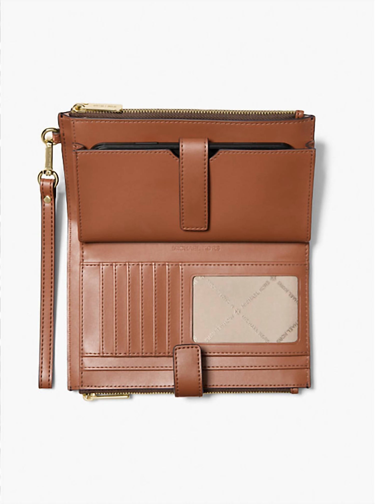 Michael Kors - Jet Set Travel large double zip Signature Logo Smartphone Wallet wristlet