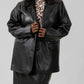 Good American - Better Than Leather Long Sleeve Blazer - Plus