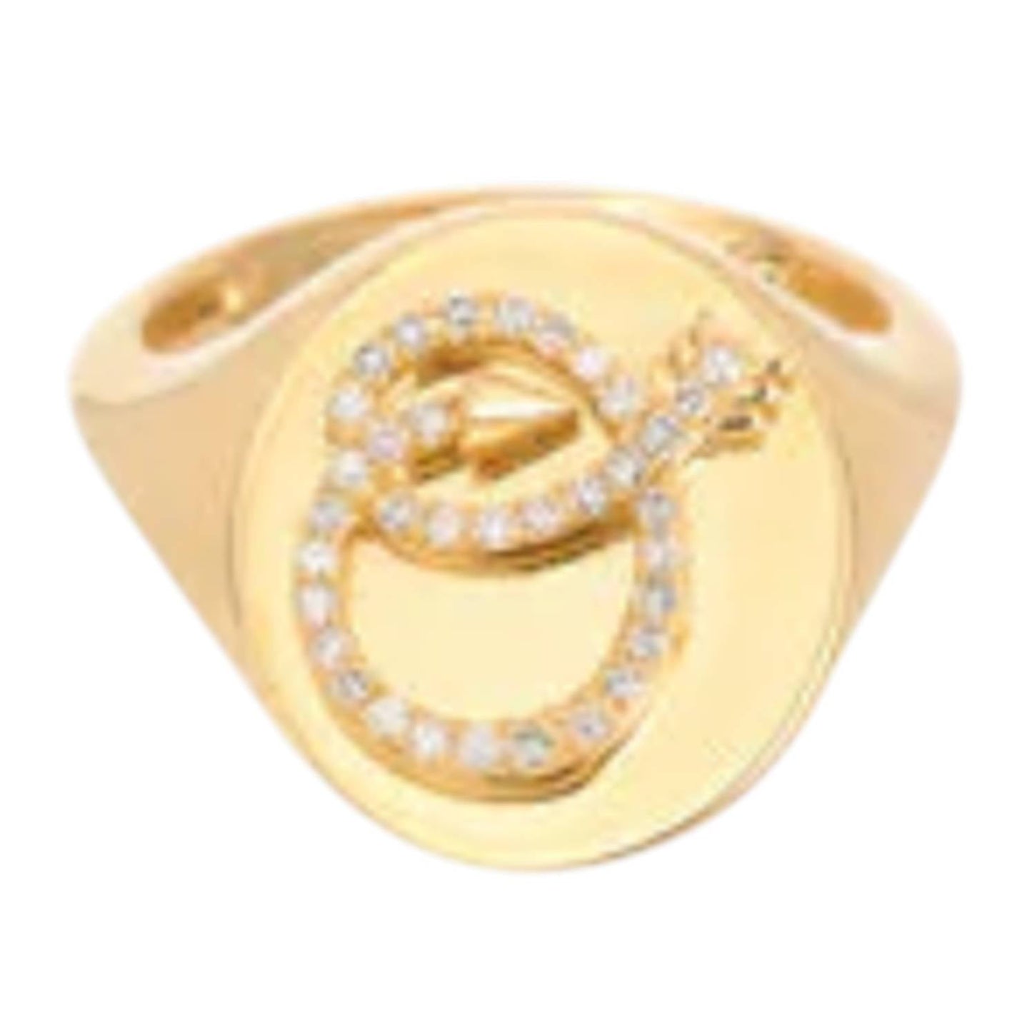 Adina Reyter - Women's Diamond Arrow Initial Signet Ring - O