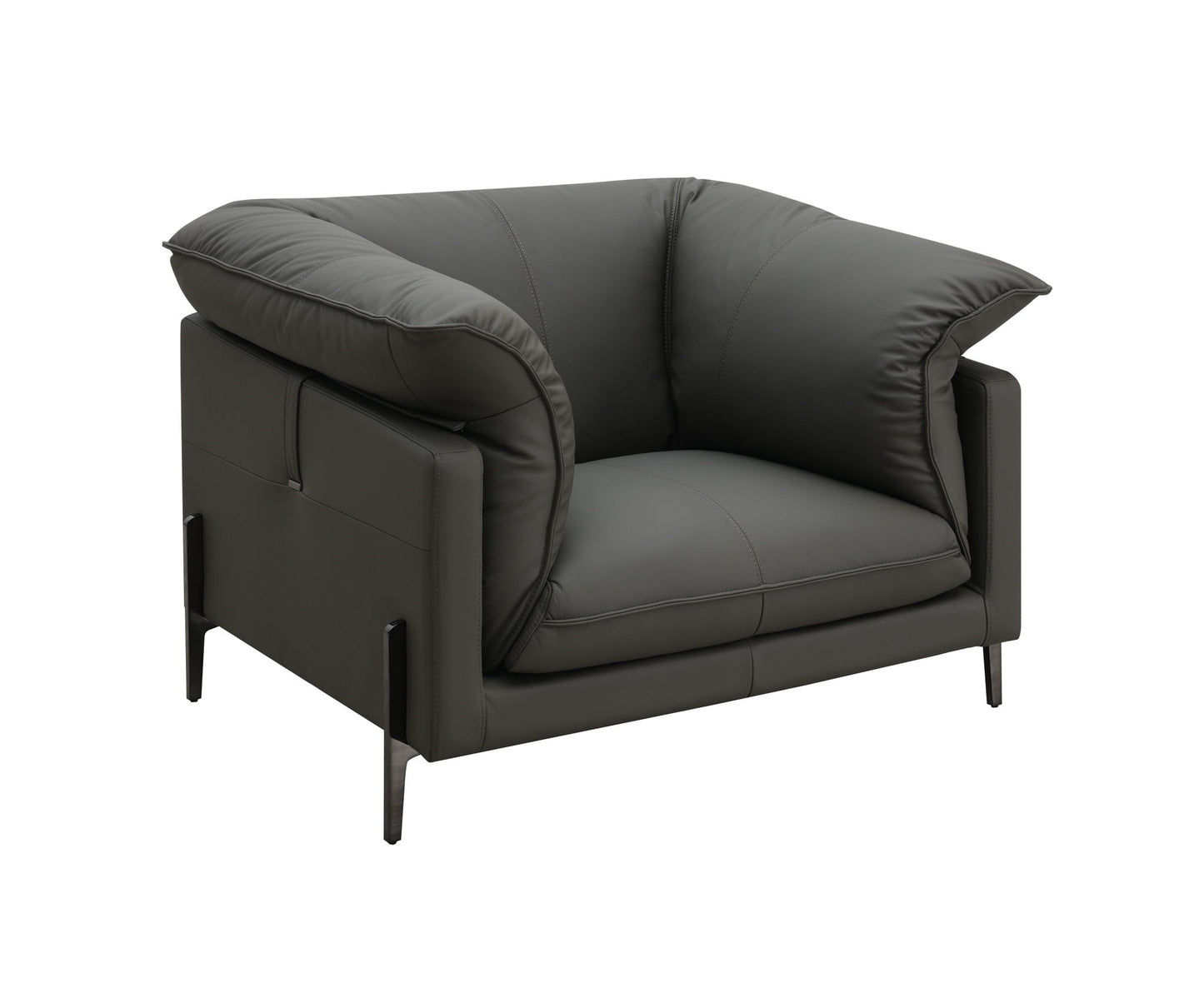 Tadi Top Grain Leather Chair - Black