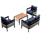 U_Style Multi-person Outdoor Iron Sofa Set with Table
