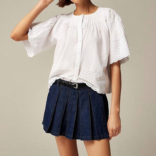 J.Crew - Jolie Top In Eyelet Cotton Poplin
