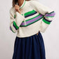 Free People - Striped Greta Half Zip Sweater