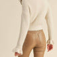 &Merci - Woven Knit Sweater With Flutter Cuff