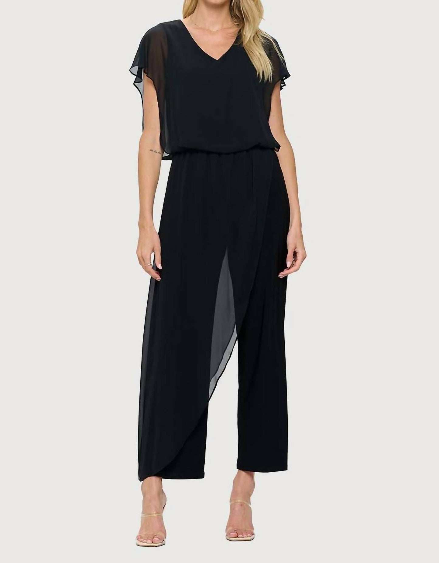 Last Tango - MS1059 - Jumpsuit w/ Chiffon Overlay