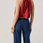 Astr - Joleisa Satin High Neck Top