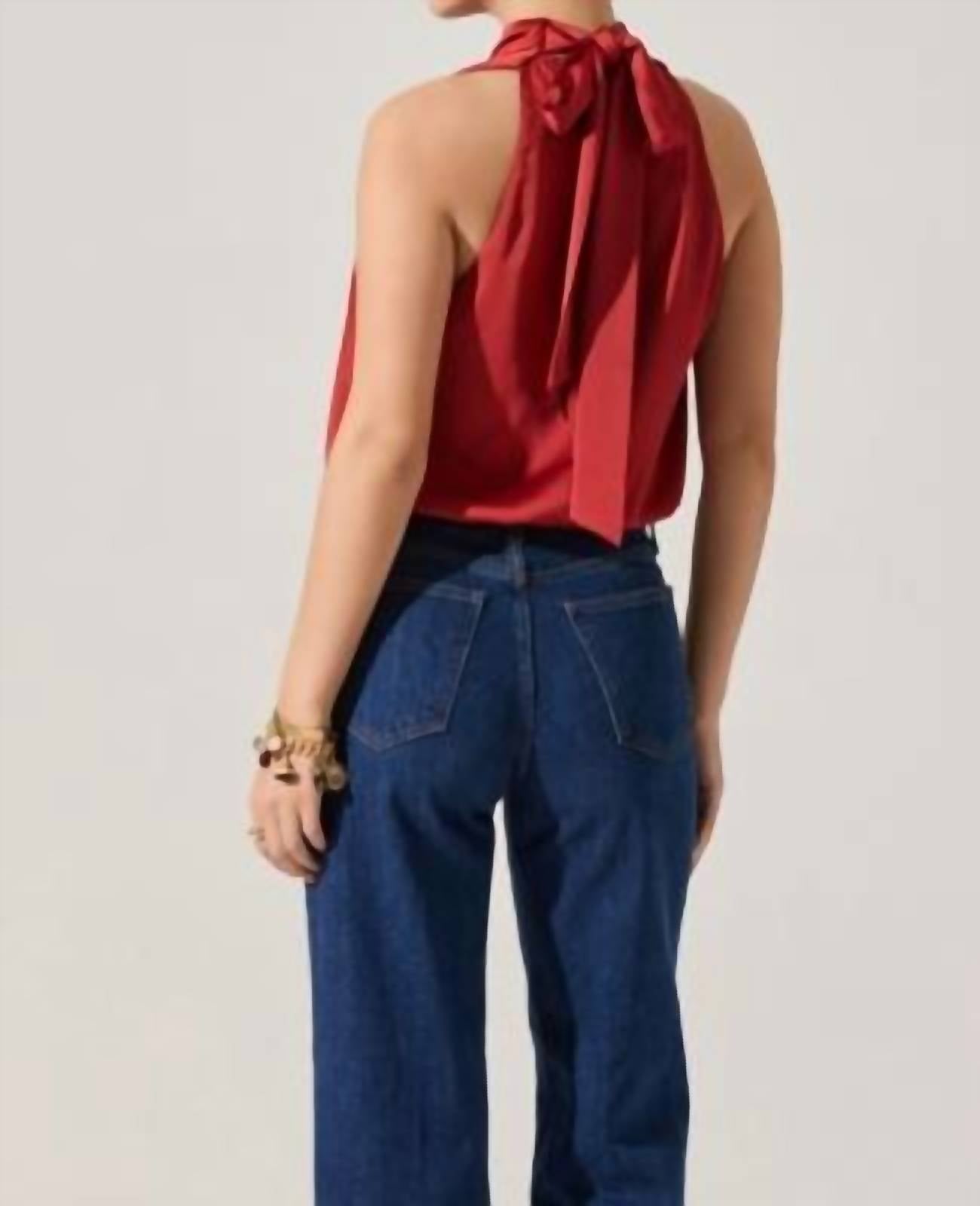 Astr - Joleisa Satin High Neck Top