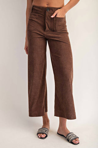 Ee:Some - Corduroy Patch Pocket Straight Pants