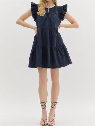 Entro - Flutter Sleeve Midi Dress