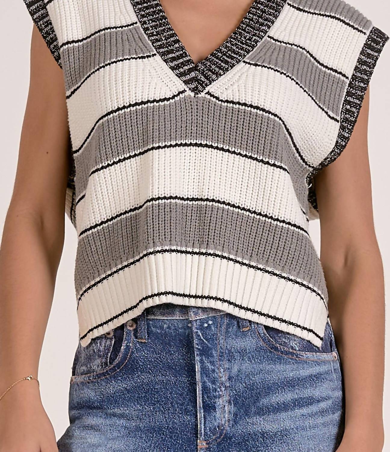 Elan - Striped Knit Vest