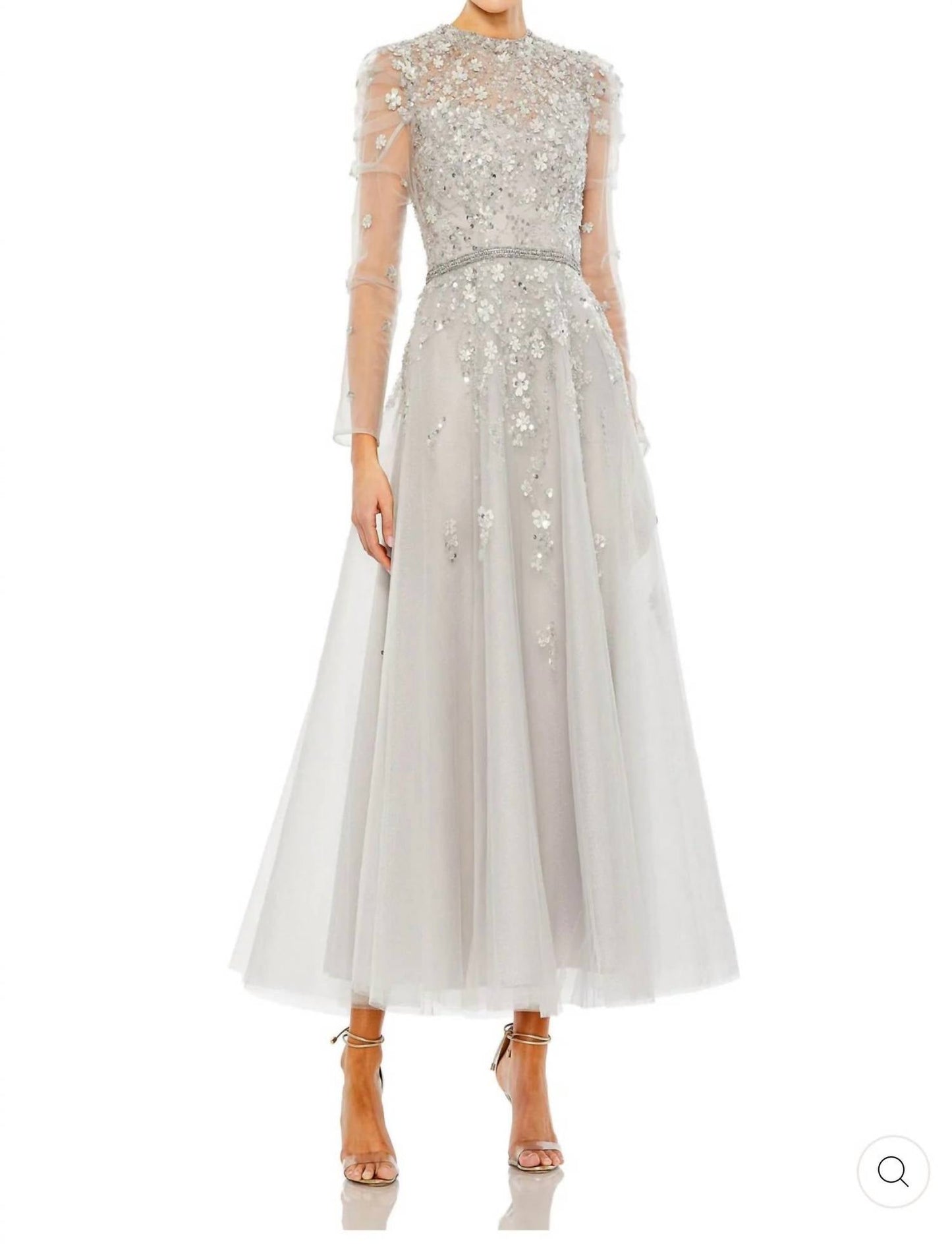 Mac Duggal - Jewel Neck Long Sleeve Dress