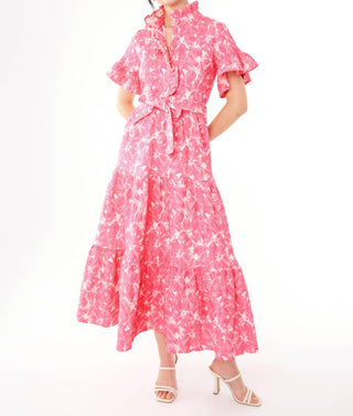 Abbey Glass - Sadie Hibiscus Jacquard Maxi Dress