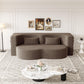 Modern Floor Sofa, With 2 Pillows, Convertible Teddy Fabric Foam Filled Bed