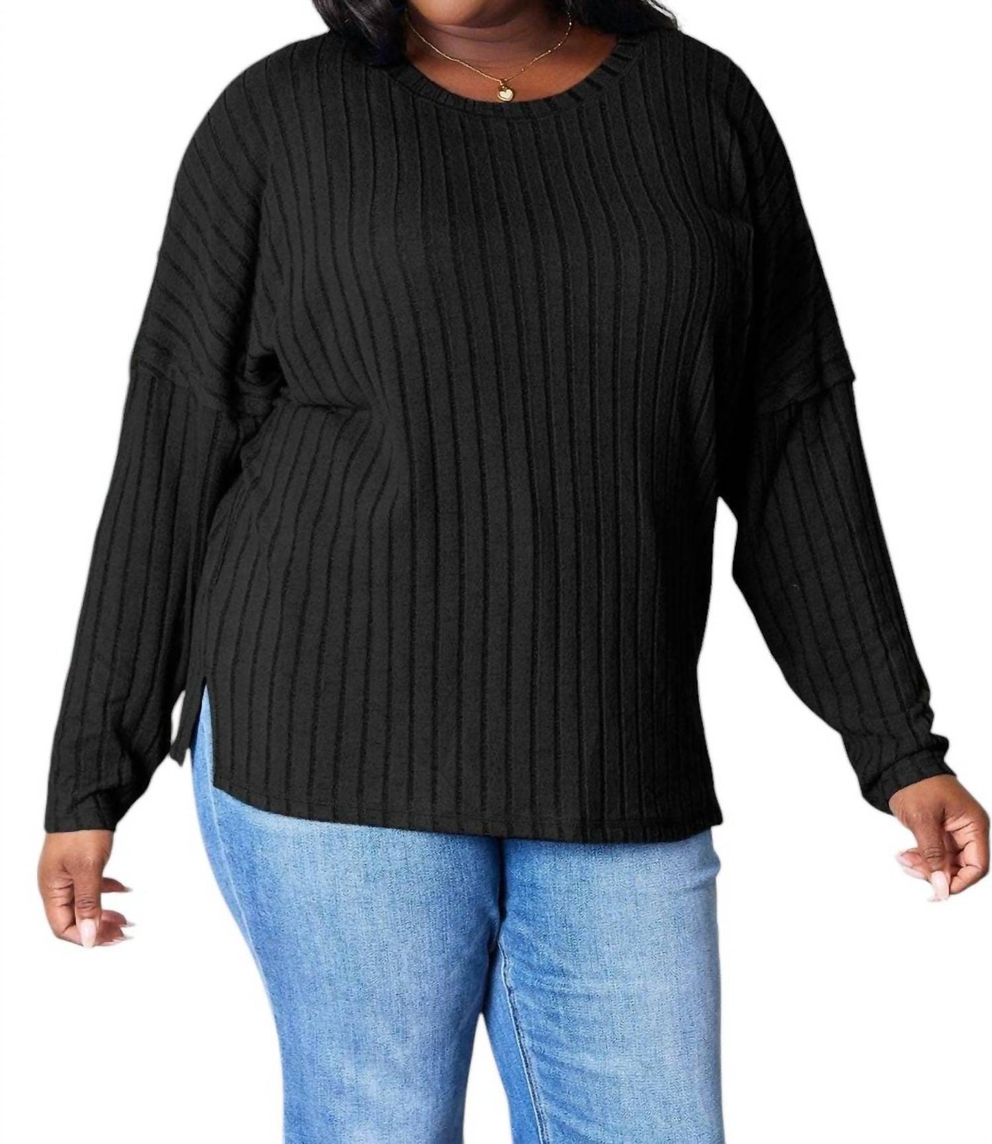 Basic Bae - Sophisticated Ribbed Knit Top