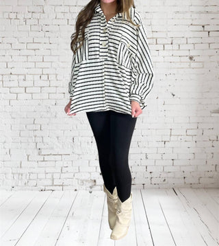 Bucketlist - Women's Collared Button Pocket Top