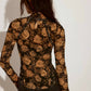 Free People - Women's Lyric Sheer Lace Long Sleeve Turtleneck Top