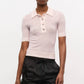 Ganni - Women's Sheer Printed Polo Top