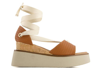 Andrea - Women's Ribbon Lace Platform Wedge Sandals