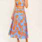 Flying Tomato - Apricot Sunset Cut-out Midi Dress