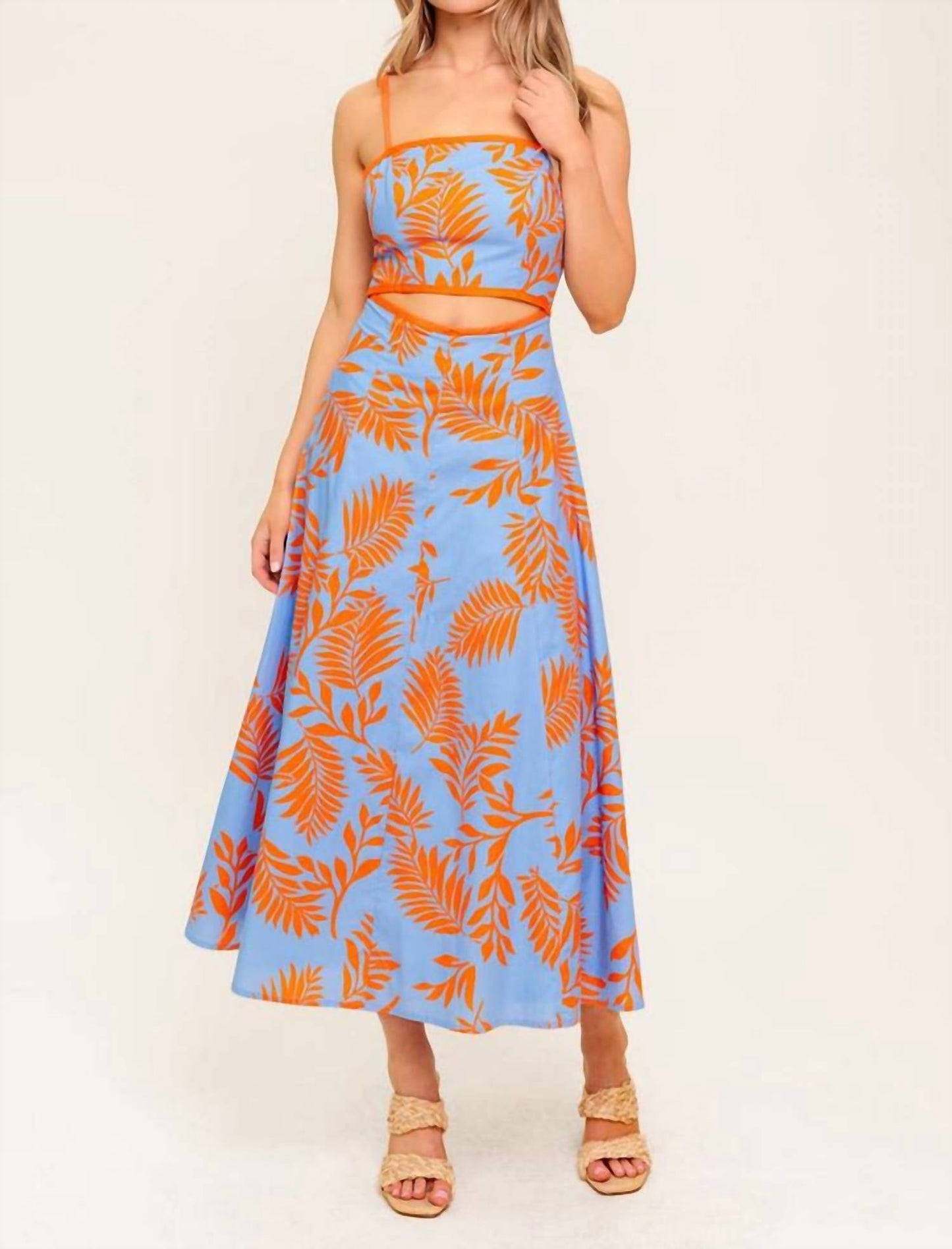 Flying Tomato - Apricot Sunset Cut-out Midi Dress
