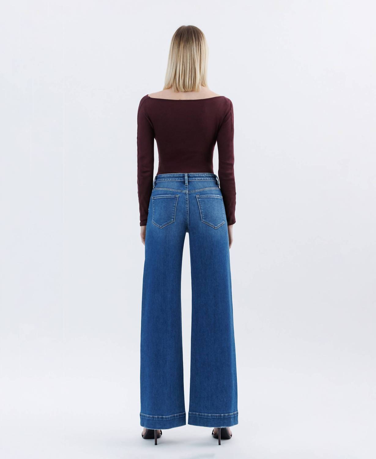 Flying Monkey - High Rise Trouser Hem Extreme Wide Leg Jeans