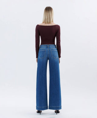 Flying Monkey - High Rise Trouser Hem Extreme Wide Leg Jeans