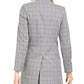 Calvin Klein Women's Collarless Plaid Topper Jacket Gray Size 14