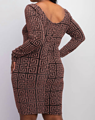 The Curve La - Plus Size Scoop Neck Short Dress