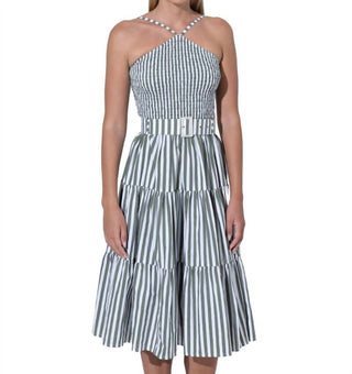 Lusana - Arlen Belted Poplin Midi Dress