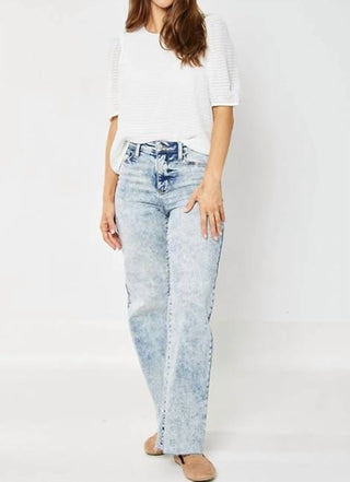 Judy Blue - High Waist Raw Hem Wide Leg Jeans