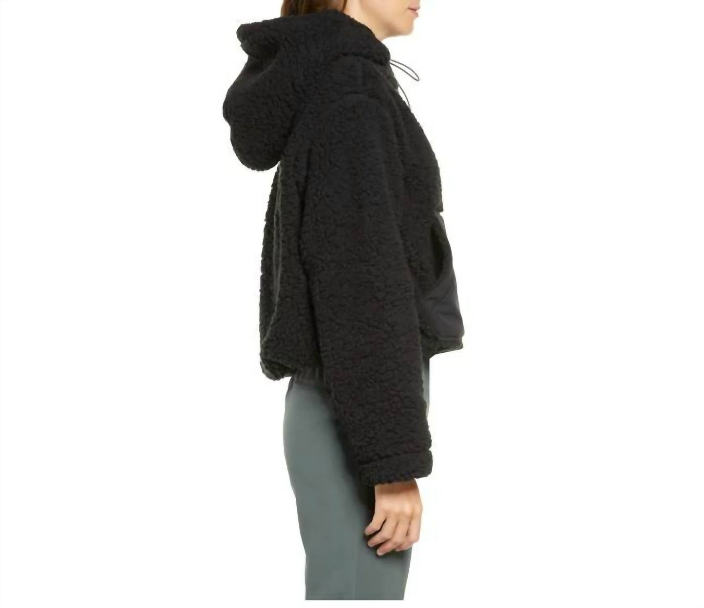 Zella - Cozy Faux Fur Teddy Shearling Hoodie Sweatshirt