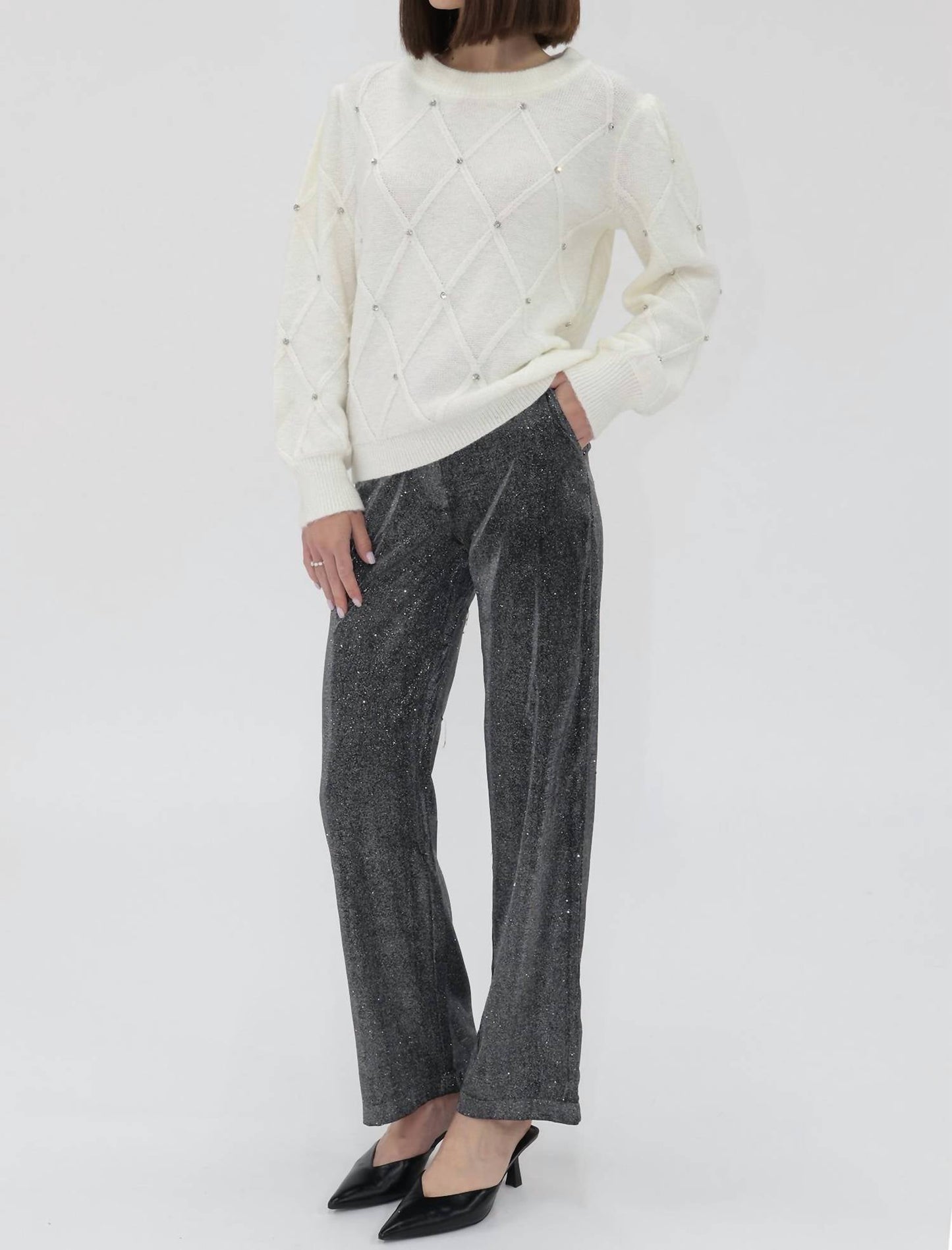 Another Love - Metallic Straight Leg Pants