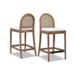 Arlin Upholstered Stool with Curved Back and Footrest - Set of 2