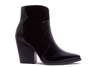 Qupid - Women's Western Chic Block Heel Booties