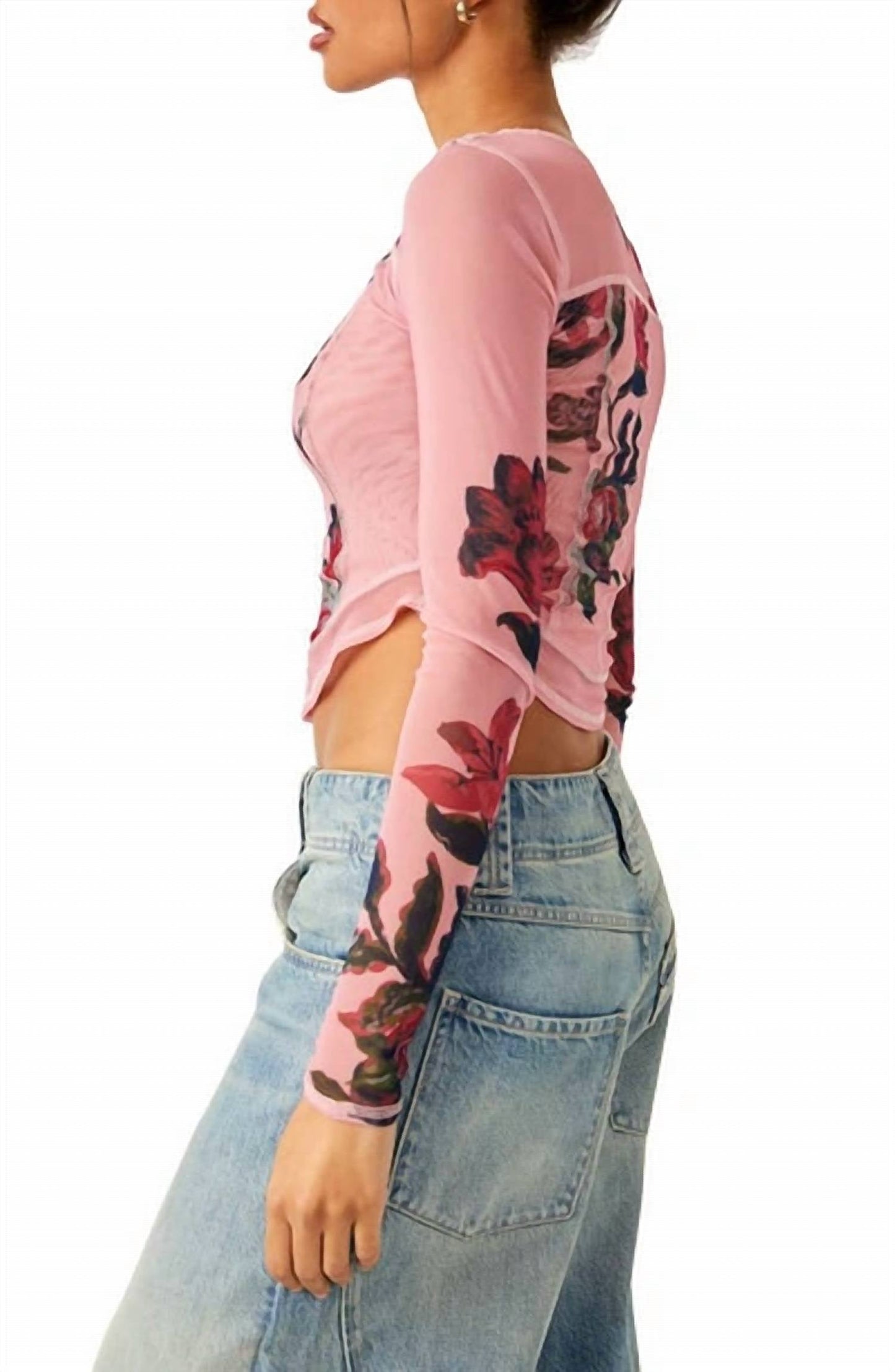 Free People - Bettys Garden Flrl Mesh Top