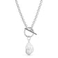 Eklexic - Women's Micro Royal Toggle & Xl Baroque Pearl Pendant Necklace
