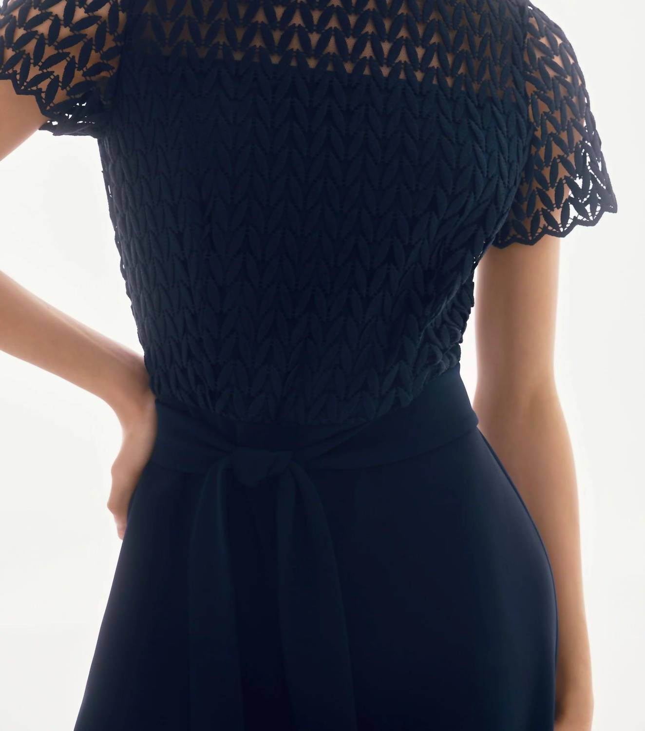 Joseph Ribkoff - Lace Top Belted Jumpsuit