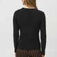 Joseph Ribkoff - Mesh Round Neck Long Sleeves Top