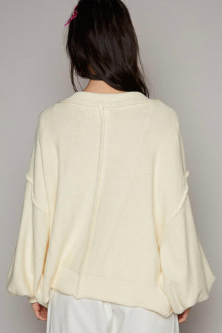 Pol - V-neck Dropped Shoulder Cardigan