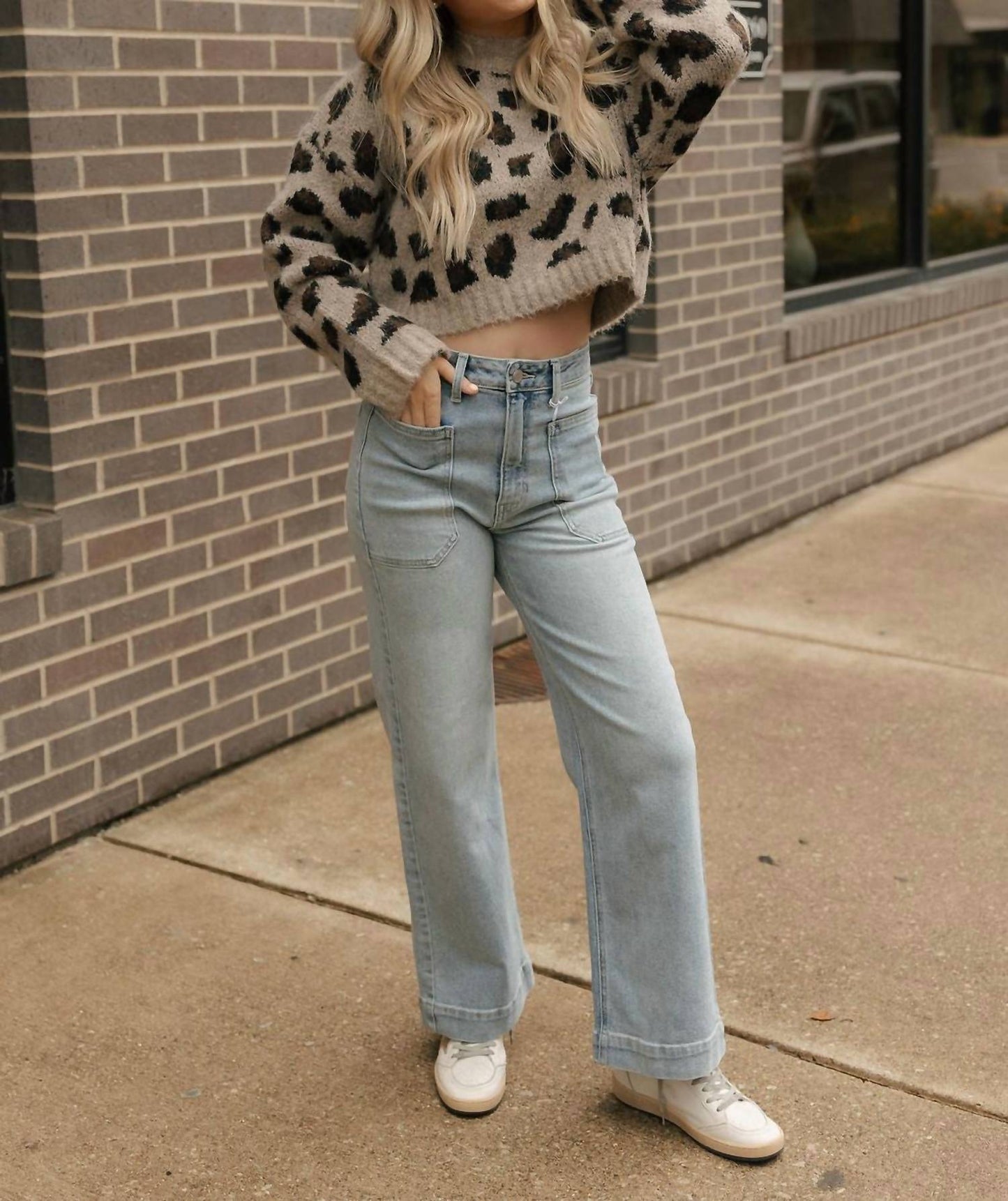 Mable - Leopard Crop Sweater